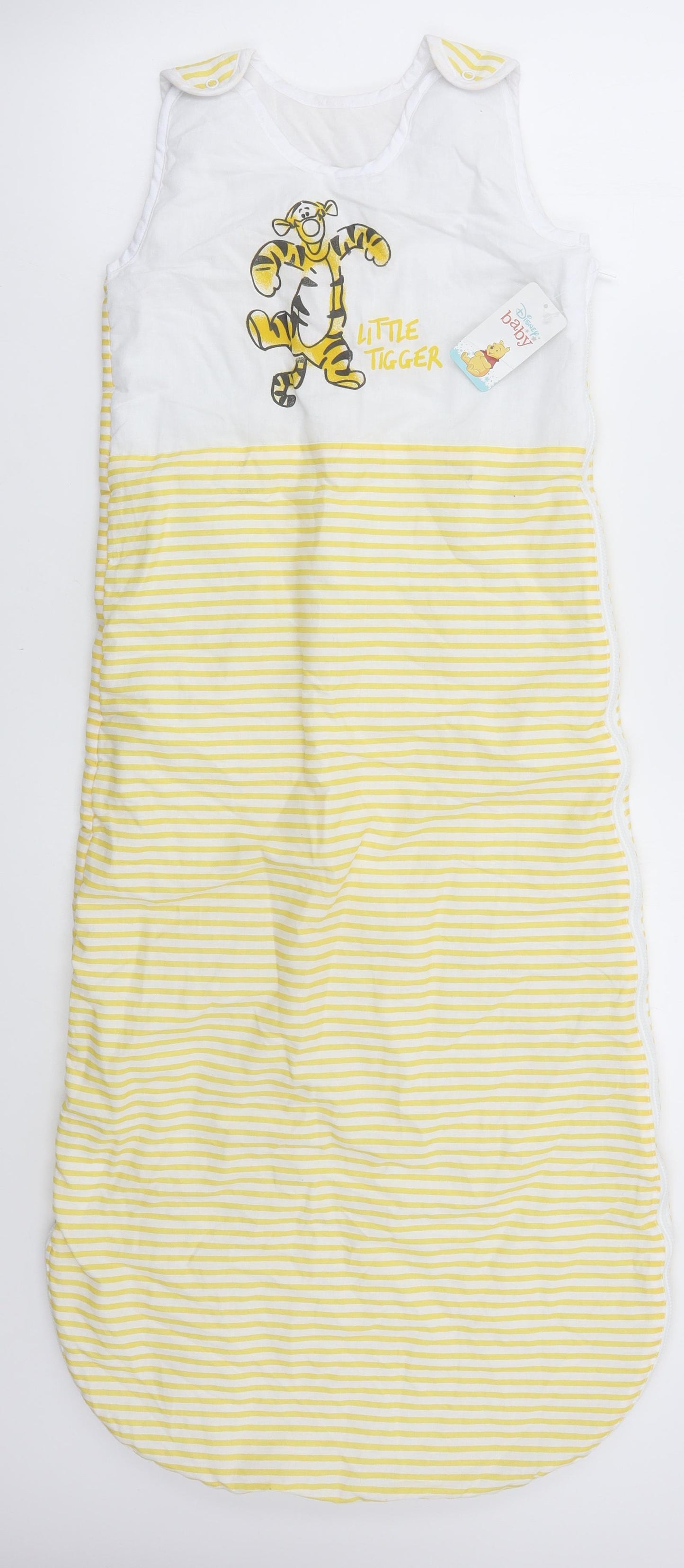 Disney Boys Yellow Striped Cotton Cami One Piece Size 18-24 Months  Zip - Tigger Little Tiger