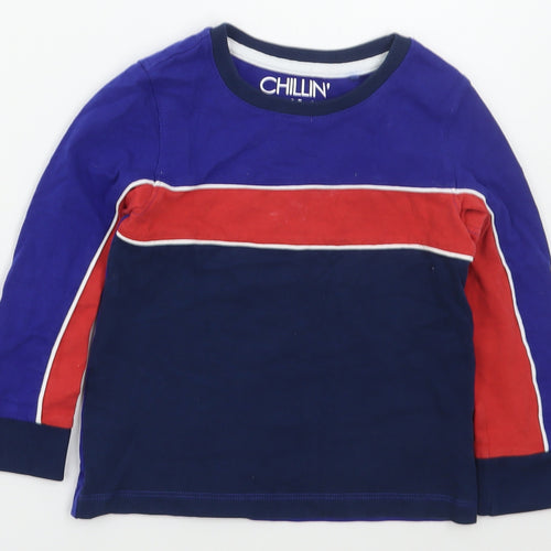 NEXT Boys Blue Striped Cotton Pullover Sweatshirt Size 4 Years  Pullover