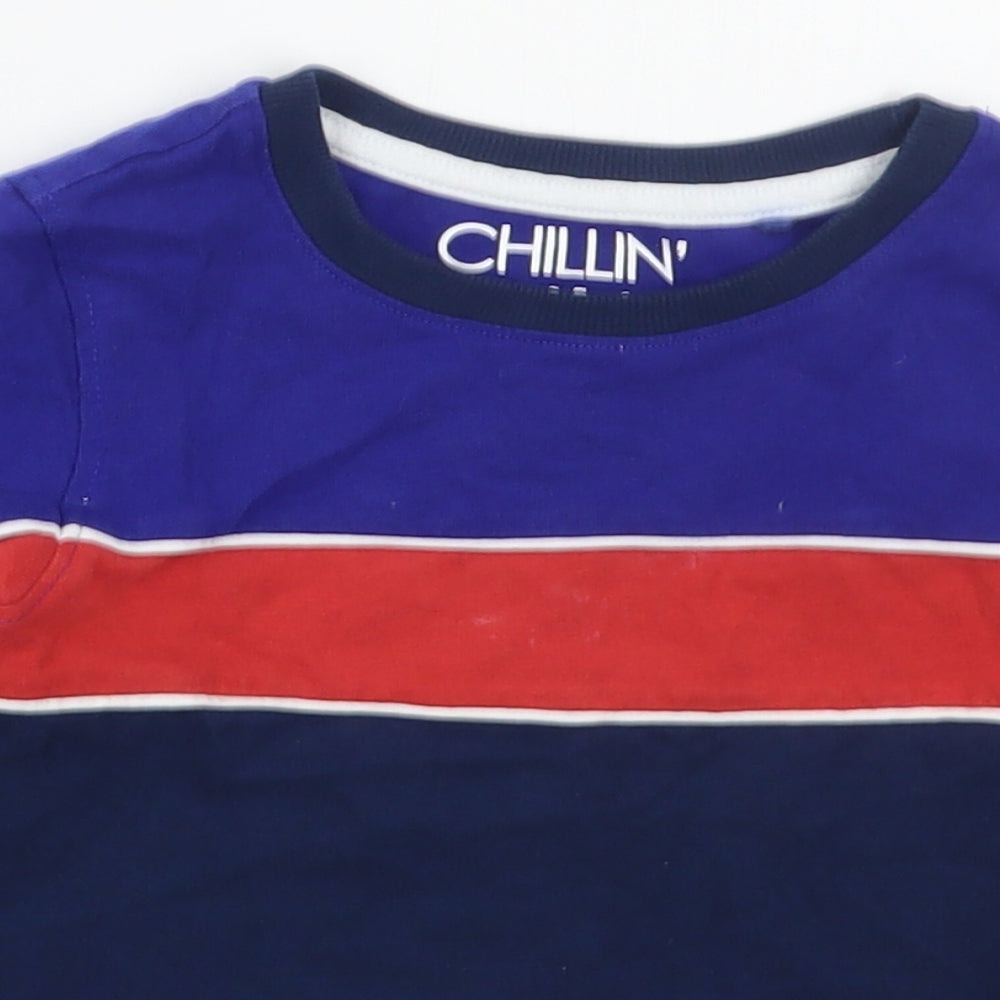 NEXT Boys Blue Striped Cotton Pullover Sweatshirt Size 4 Years  Pullover
