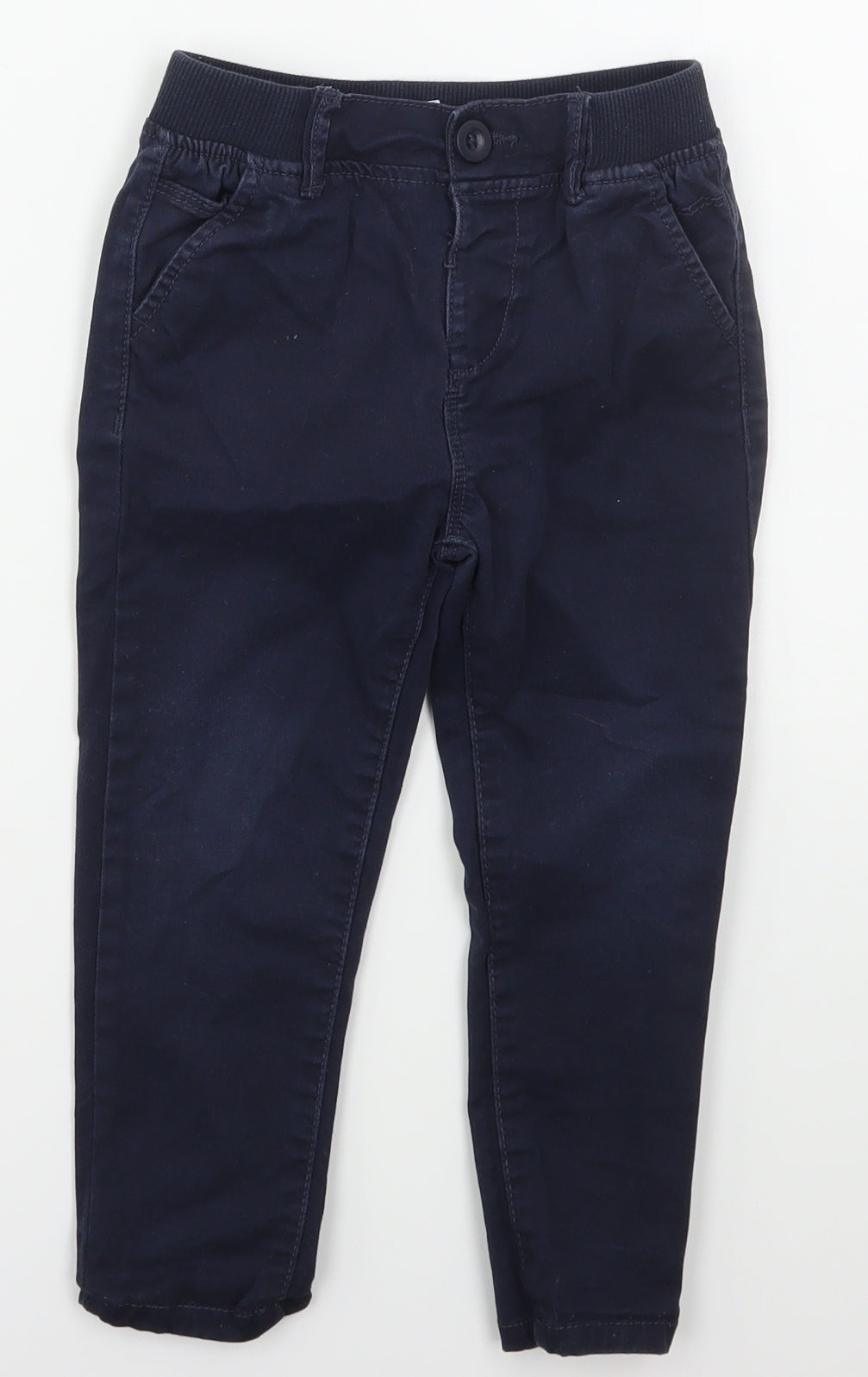 Dunnes Boys Blue  Cotton Chino Trousers Size 2-3 Years  Regular Button