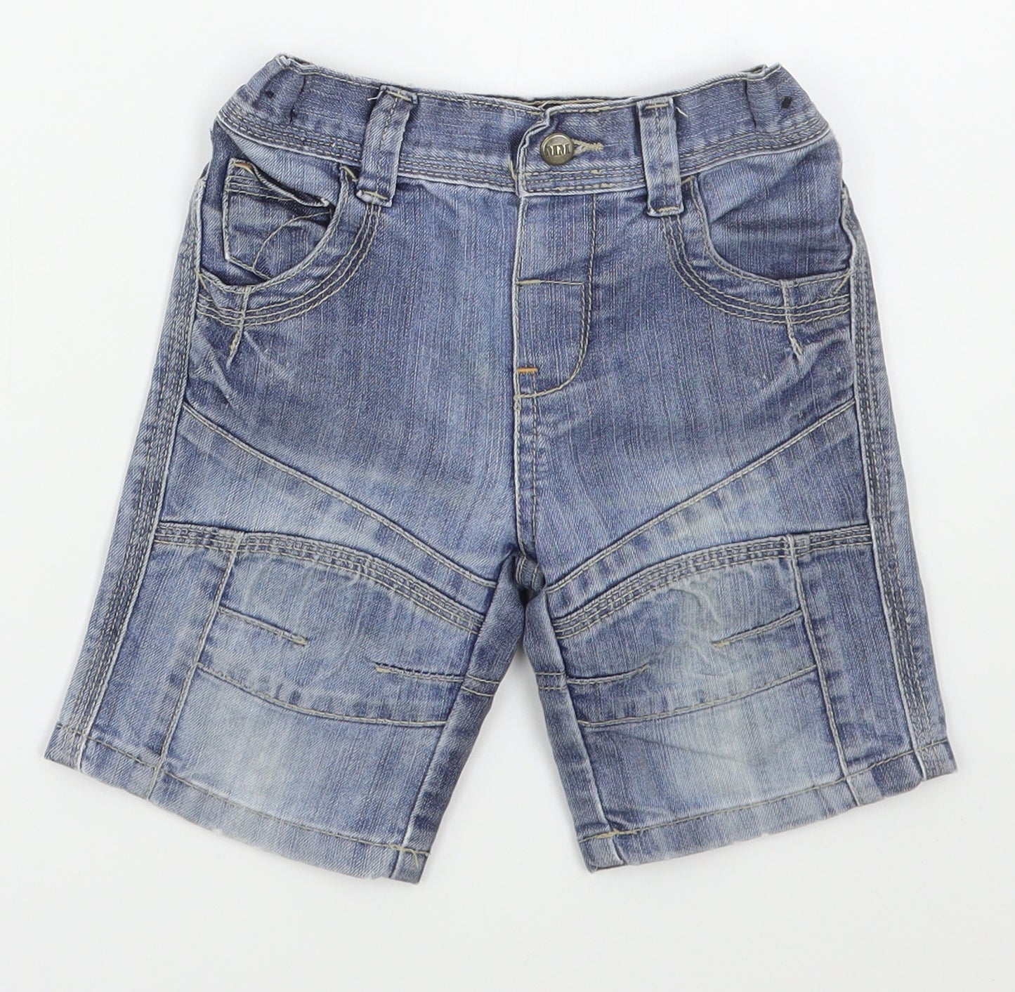 Matalan Boys Blue  Cotton Cropped Jeans Size 18-24 Months  Button