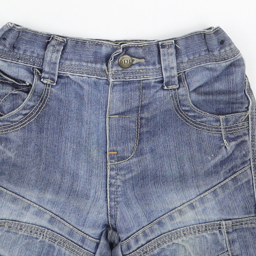 Matalan Boys Blue  Cotton Cropped Jeans Size 18-24 Months  Button