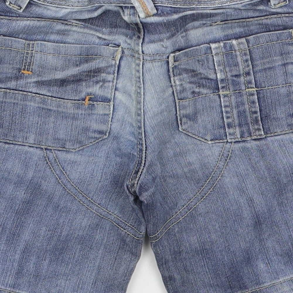 Matalan Boys Blue  Cotton Cropped Jeans Size 18-24 Months  Button