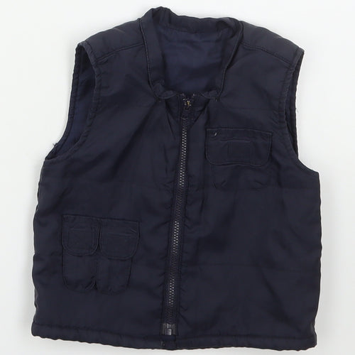 St Bernard Boys Blue   Gilet Jacket Size 3-6 Months   Zip