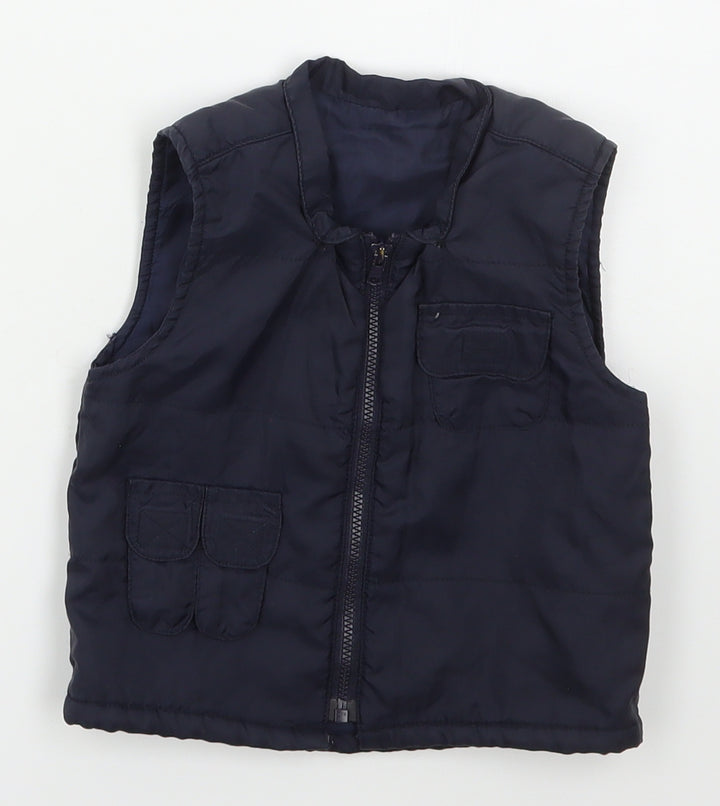 St Bernard Boys Blue Gilet Jacket Size 3-6 Months Zip