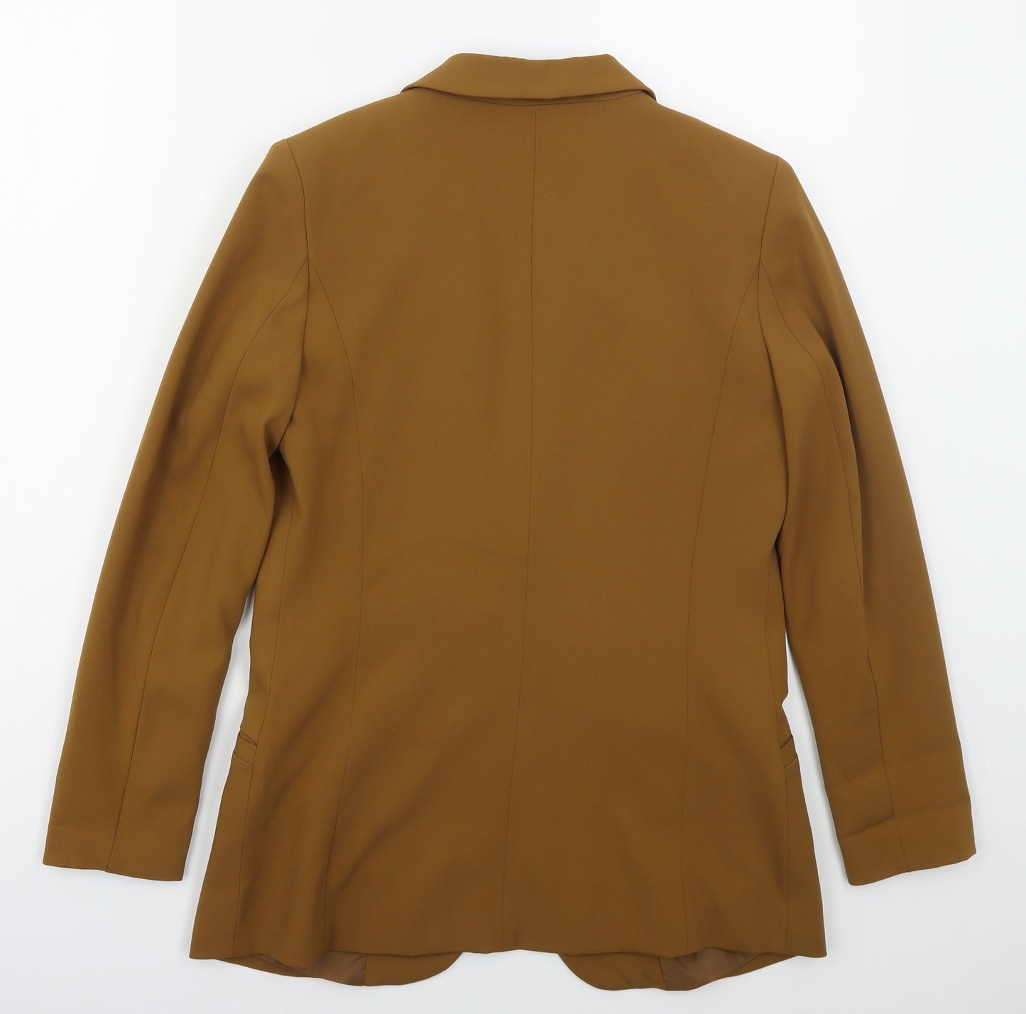 H&M Womens Brown  Polyester Jacket Blazer Size 10