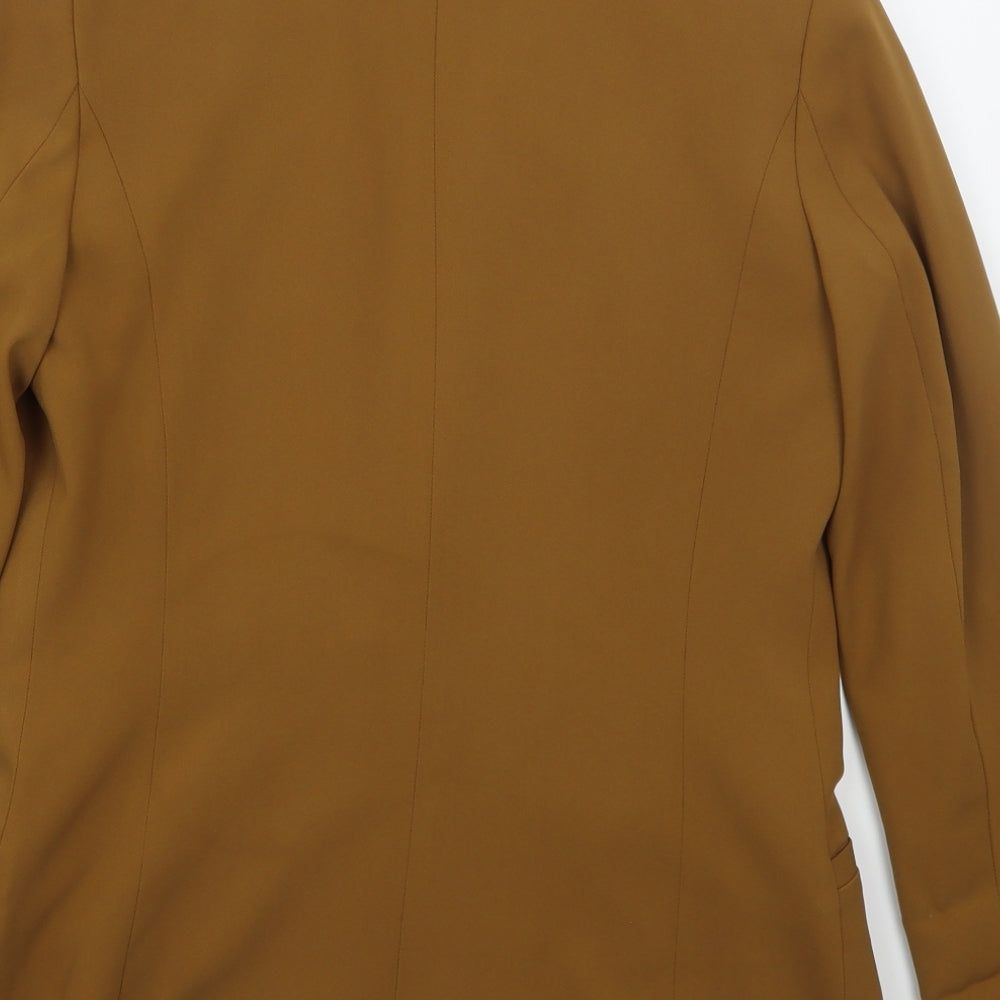 H&M Womens Brown  Polyester Jacket Blazer Size 10