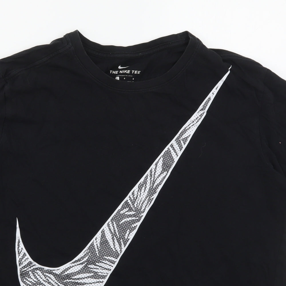 Nike Womens Black  Cotton Basic T-Shirt Size L Crew Neck