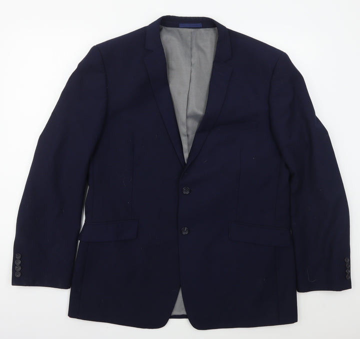 Burton Mens Blue  Polyester Jacket Suit Jacket Size 44