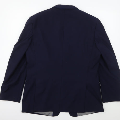 Burton Mens Blue  Polyester Jacket Suit Jacket Size 44