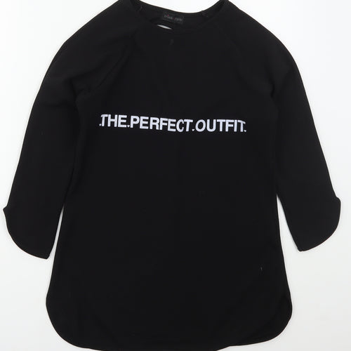 Pink Apple Girls Black  Polyester Pullover Sweatshirt Size 11-12 Years  Pullover - The Perfect Outfit