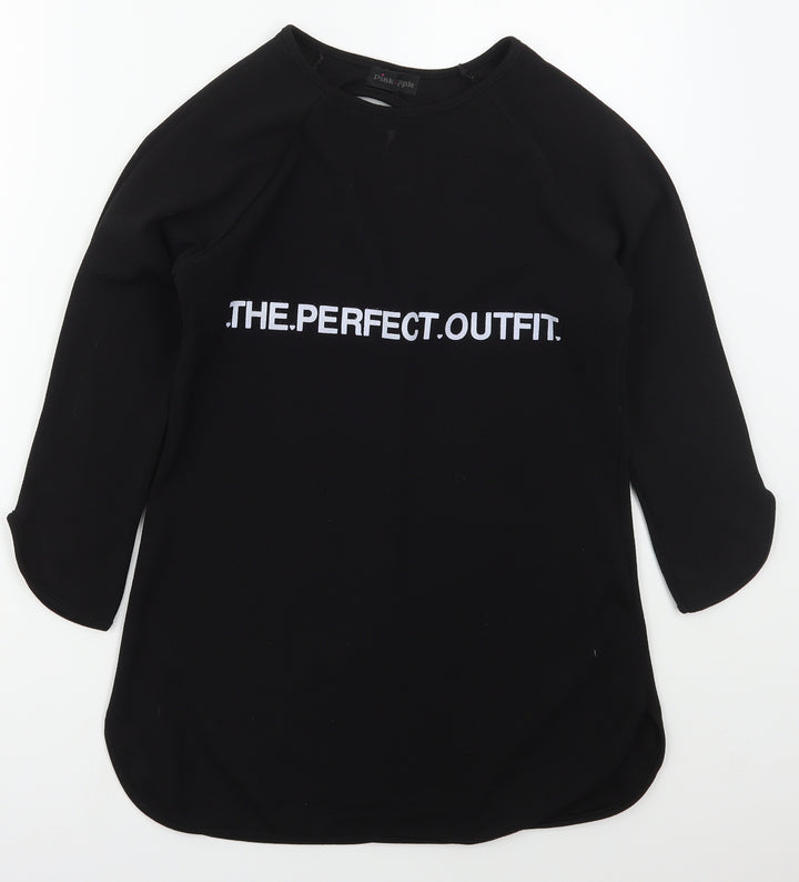 Pink Apple Girls Black Polyester Pullover Sweatshirt Size 11-12 Years Pullover - The Perfect Outfit