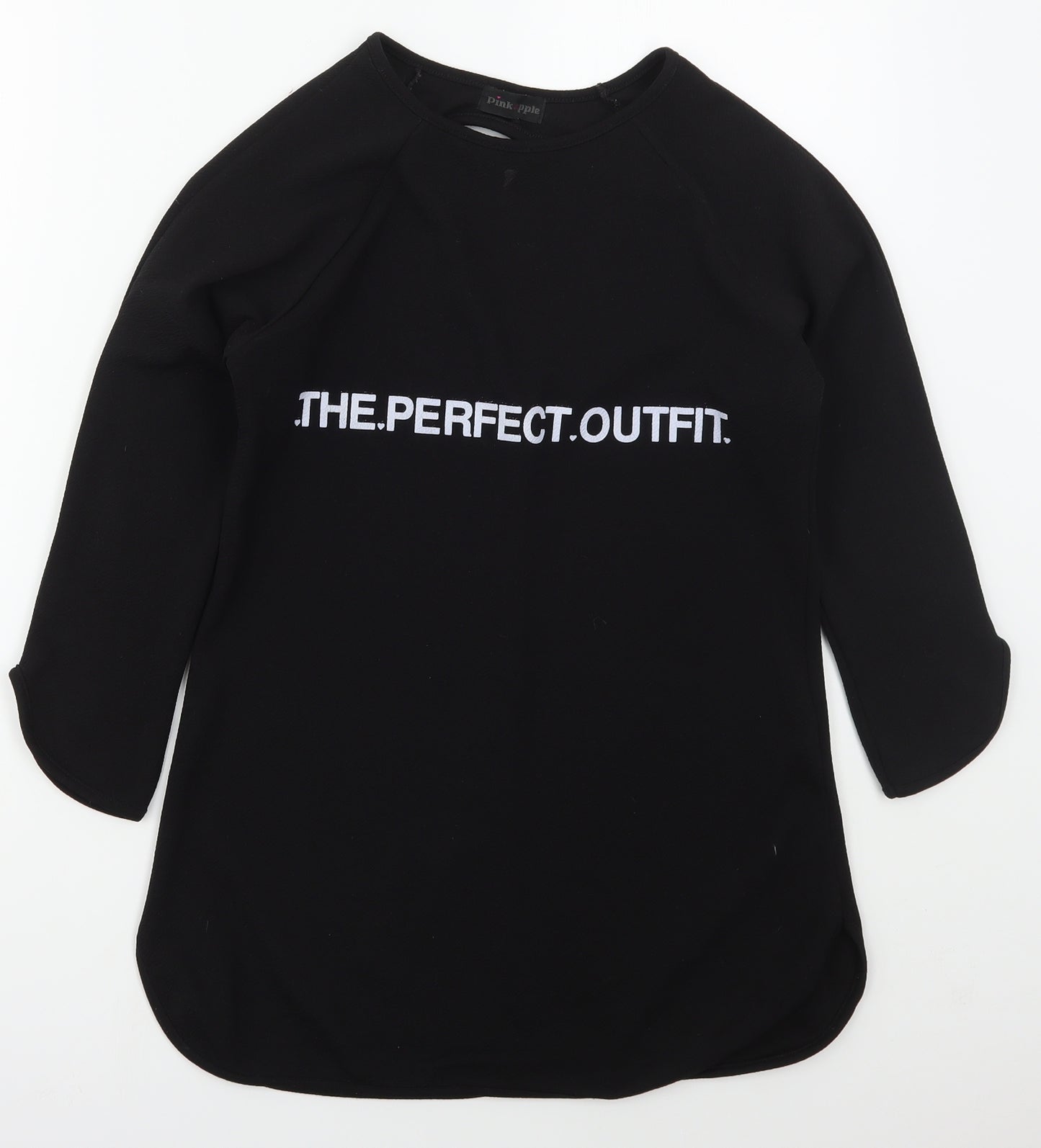 Pink Apple Girls Black  Polyester Pullover Sweatshirt Size 11-12 Years  Pullover - The Perfect Outfit