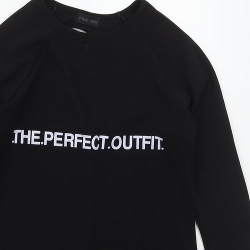 Pink Apple Girls Black  Polyester Pullover Sweatshirt Size 11-12 Years  Pullover - The Perfect Outfit