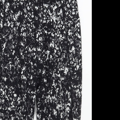 USA Pro Womens Black  Nylon Cropped Leggings Size 14 L18 in Regular  - Mottled Print