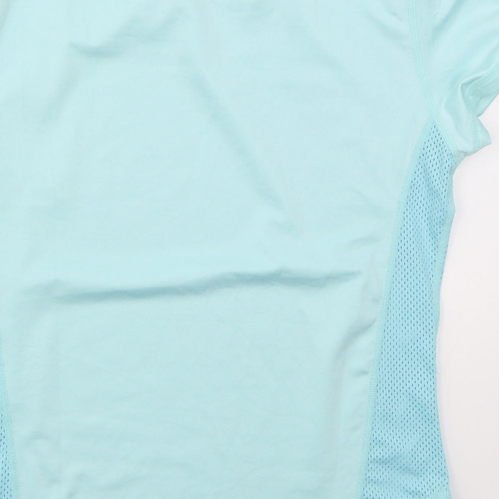 SheIn Womens Blue  Polyester Basic T-Shirt Size L Crew Neck Pullover