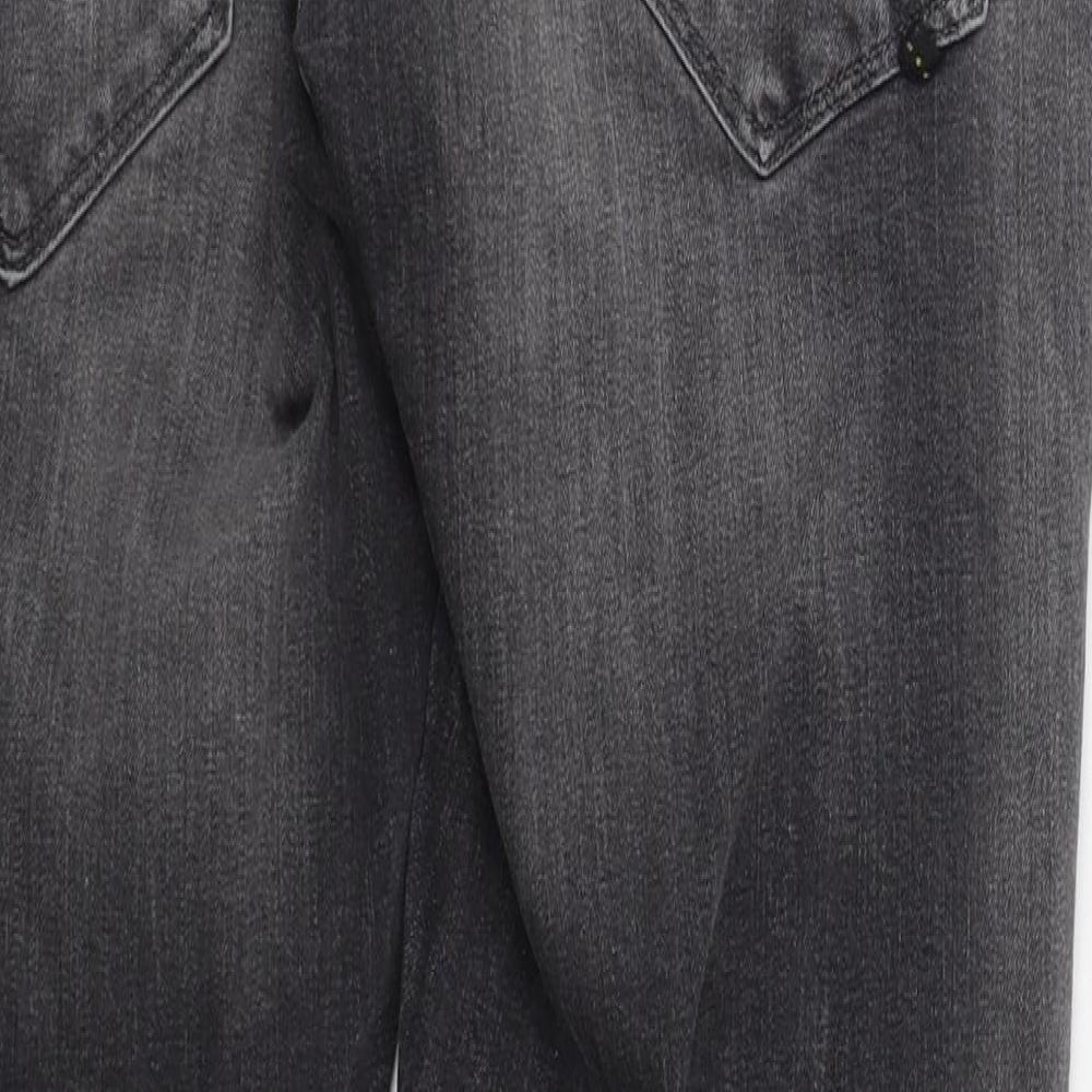 JACK & JONES Mens Grey  Cotton Bootcut Jeans Size 32 L31 in Regular Button