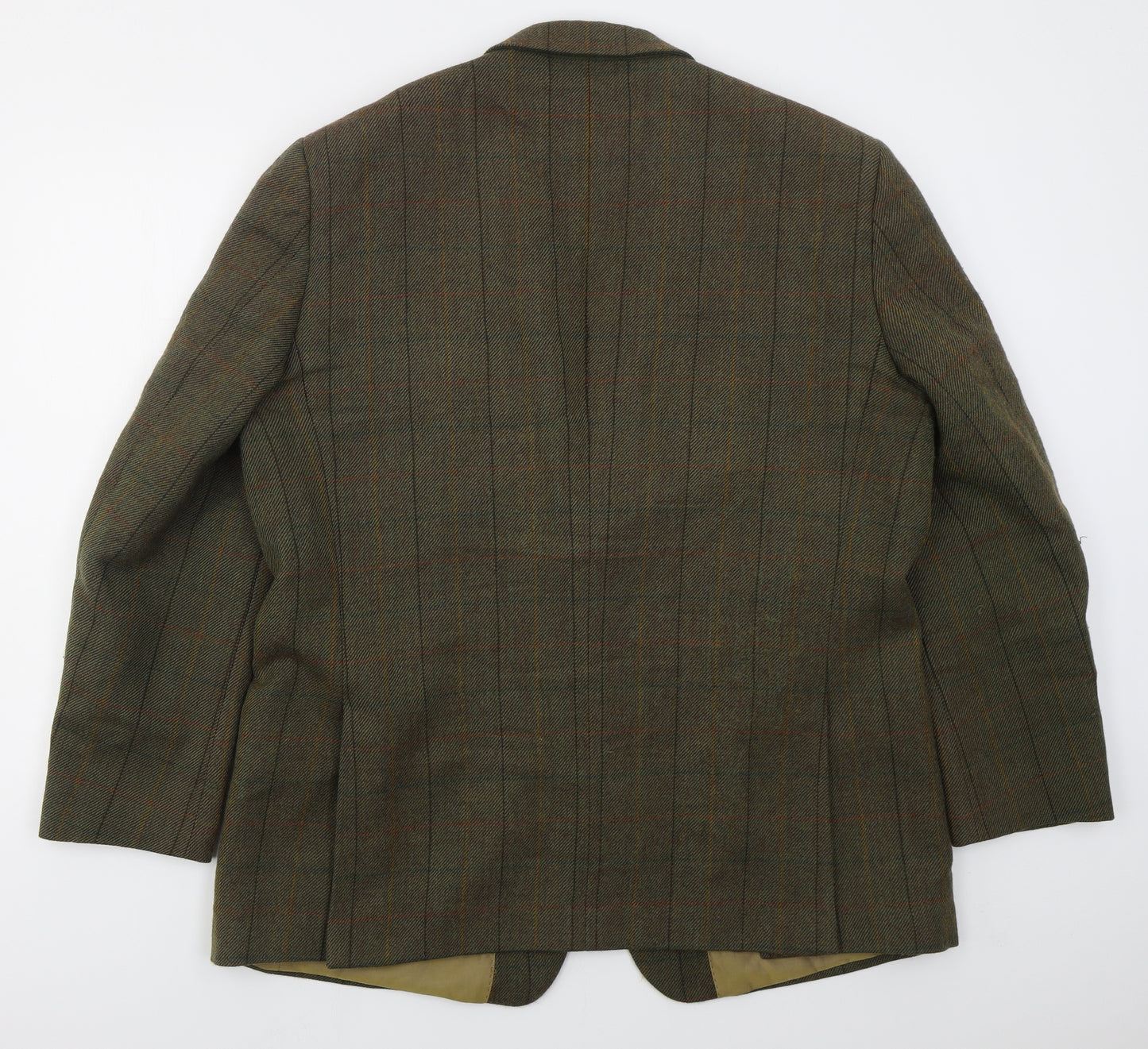 Brook Taverner Mens Green Check Wool Jacket Suit Jacket Size 44