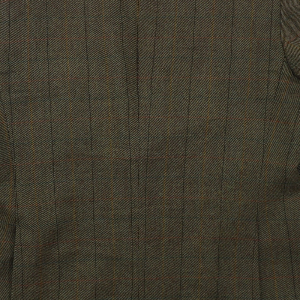 Brook Taverner Mens Green Check Wool Jacket Suit Jacket Size 44