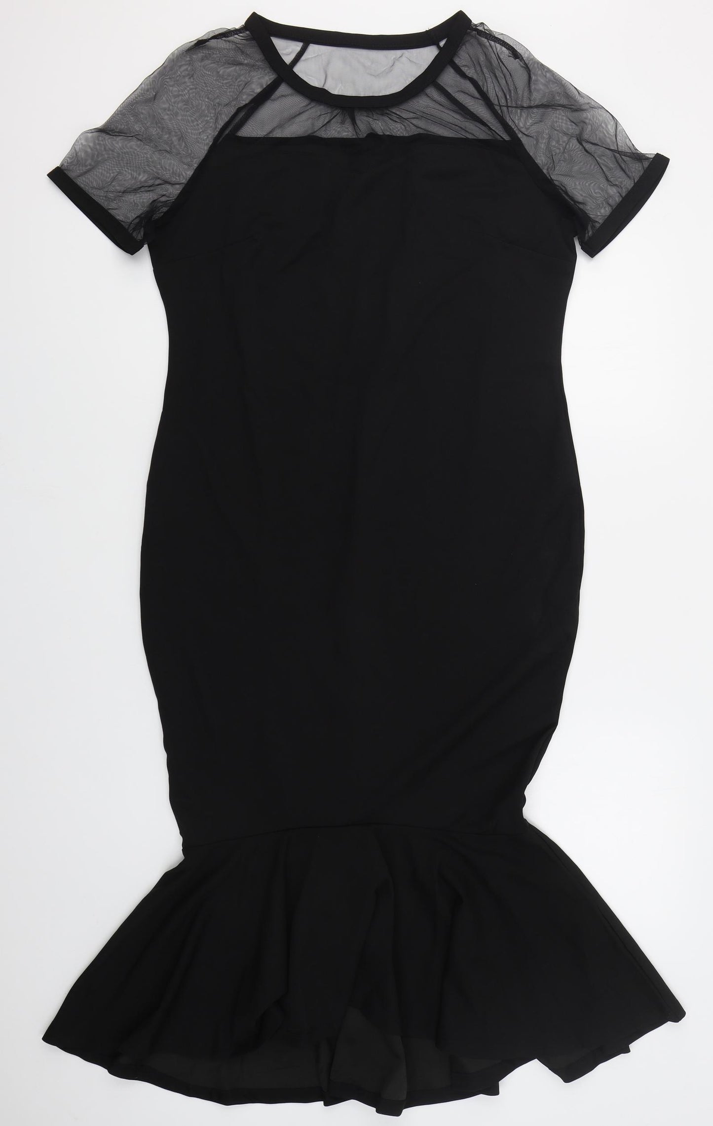 SheIn Womens Black  Polyester Fit & Flare  Size XL  Crew Neck Pullover