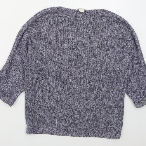 H&M Womens Blue Boat Neck  Acrylic Pullover Jumper Size XS