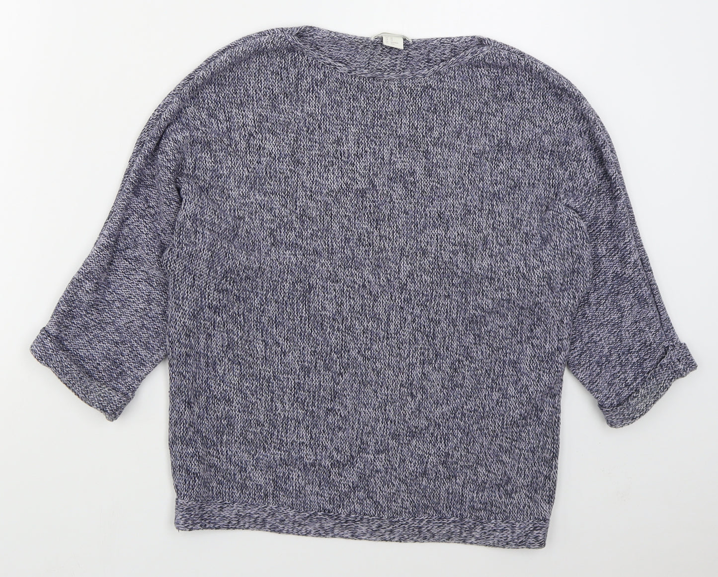 H&M Womens Blue Boat Neck  Acrylic Pullover Jumper Size XS