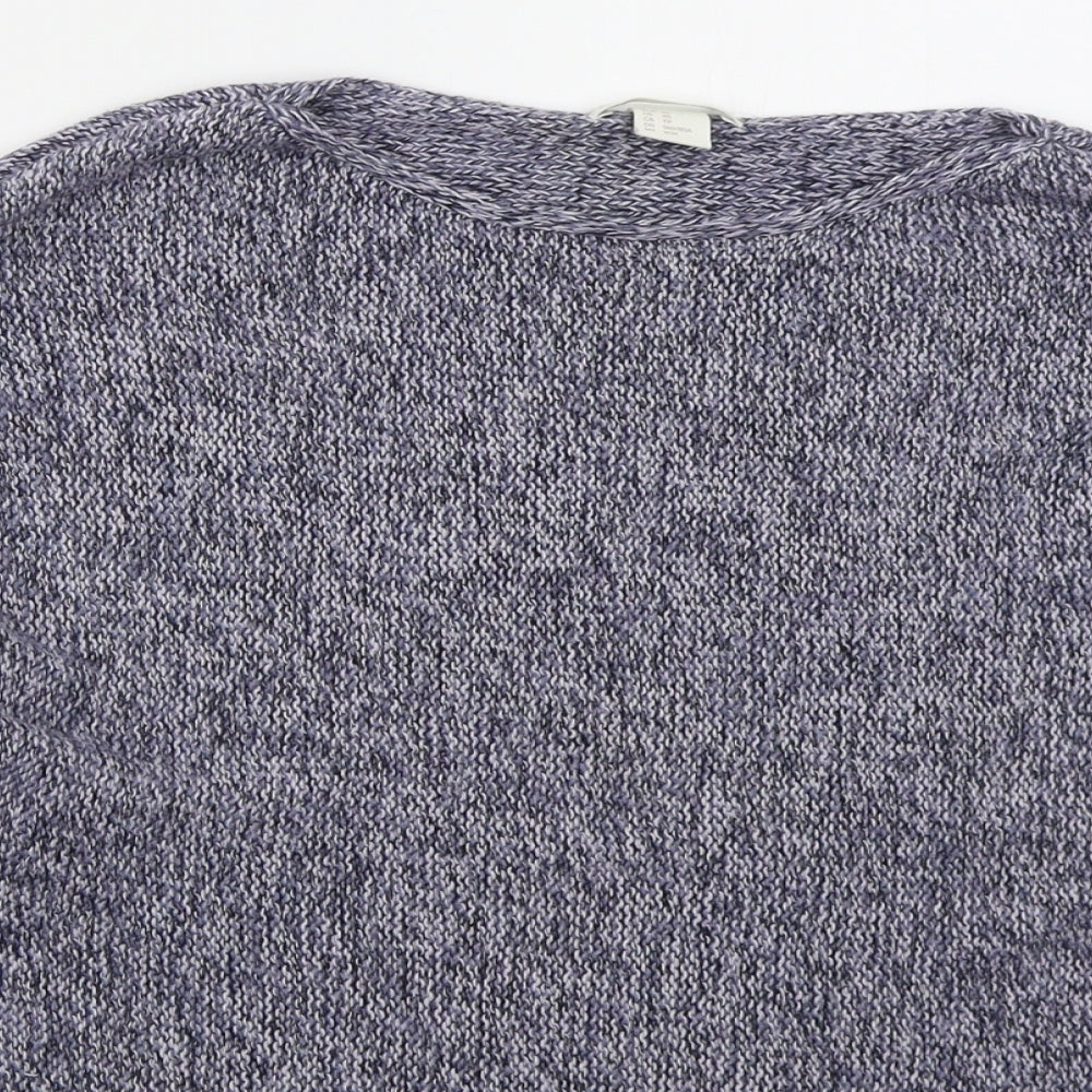 H&M Womens Blue Boat Neck  Acrylic Pullover Jumper Size XS