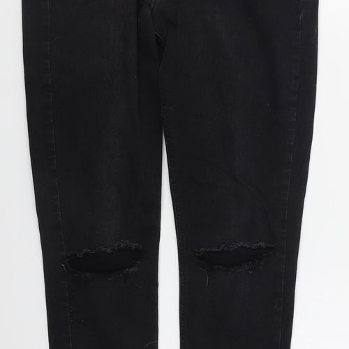 Zara Womens Black  Cotton Skinny Jeans Size 12 L27 in Regular Button