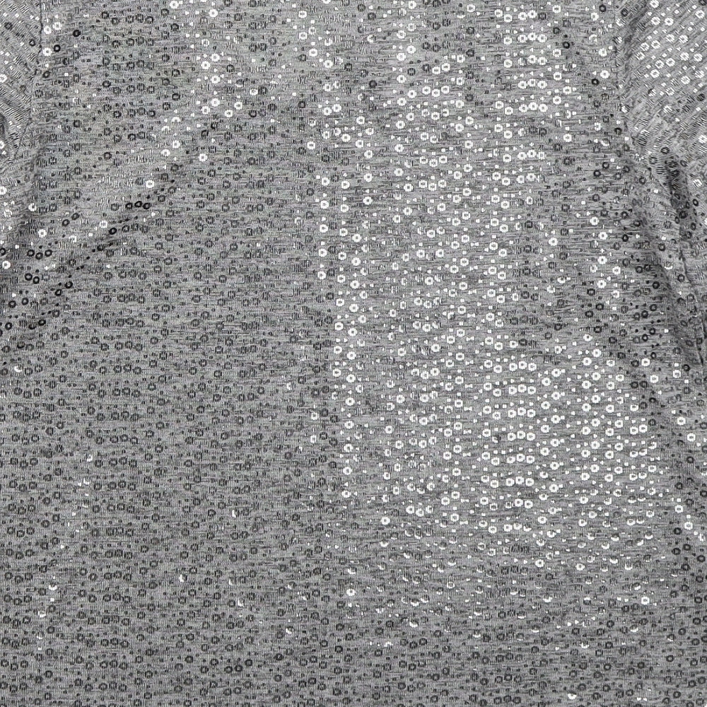 Klass Womens Grey  Polyester Basic T-Shirt Size M Round Neck