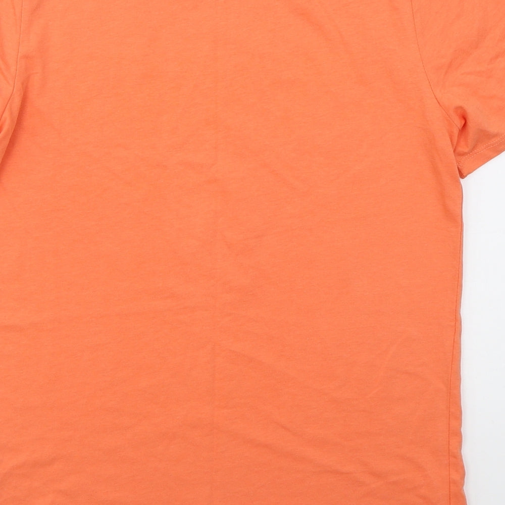 H&M Womens Orange  Cotton Basic T-Shirt Size M Crew Neck - Summer Stories
