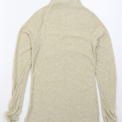 River Island Womens Beige Mock Neck  Polyester Pullover Jumper Size S