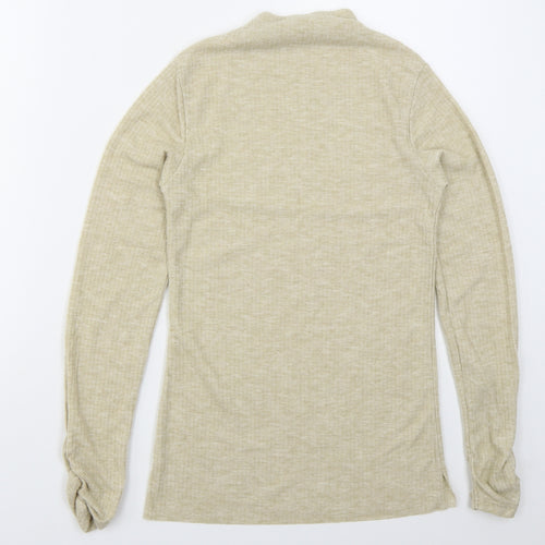 River Island Womens Beige Mock Neck  Polyester Pullover Jumper Size S