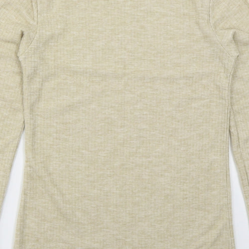 River Island Womens Beige Mock Neck  Polyester Pullover Jumper Size S