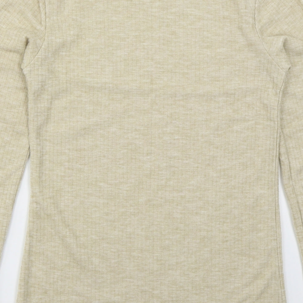 River Island Womens Beige Mock Neck  Polyester Pullover Jumper Size S