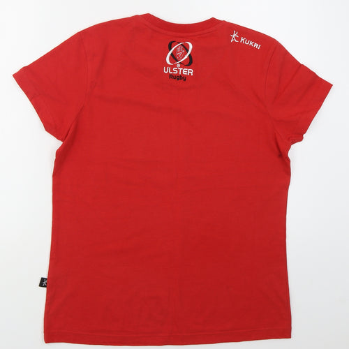 Kukri Womens Red  Cotton Basic T-Shirt Size 14 Crew Neck - Heart