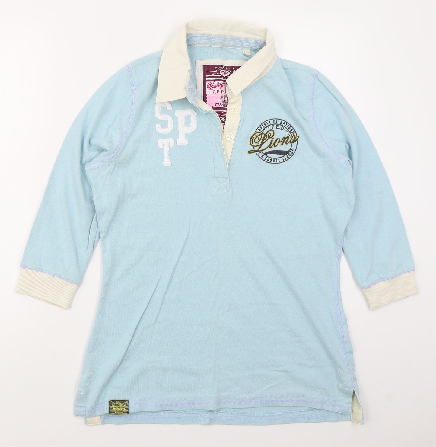 NEXT Womens Blue  Cotton Basic Polo Size 16 Collared - Lions Academy