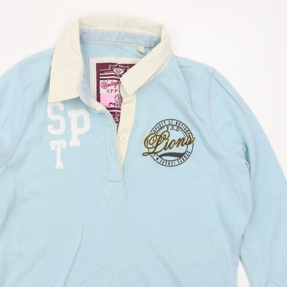 NEXT Womens Blue  Cotton Basic Polo Size 16 Collared - Lions Academy