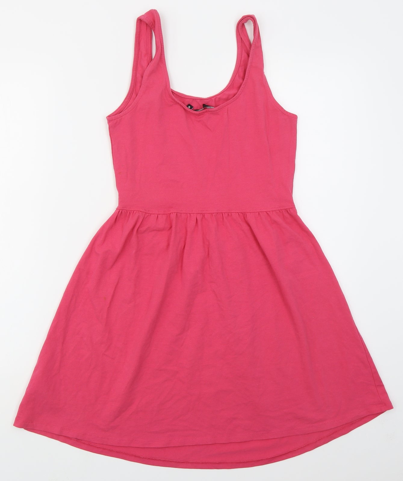 New Look Womens Pink  Cotton Skater Dress  Size 10  Scoop Neck Pullover