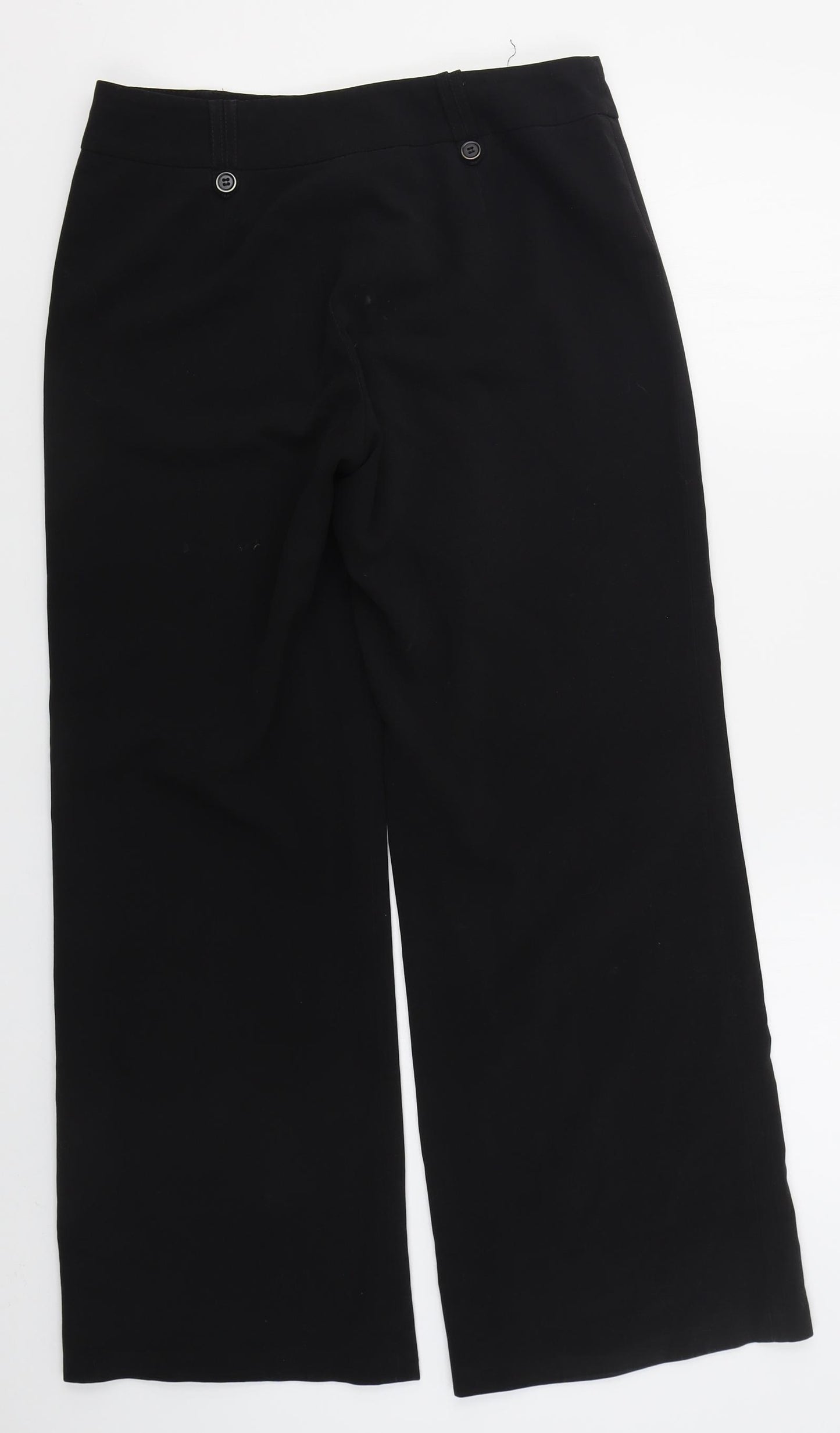 Dorothy Perkins Womens Black  Polyester Trousers  Size 10 L28 in Regular Hook & Eye