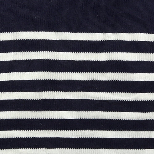 Dorothy Perkins Womens Blue Crew Neck Striped Acrylic Pullover Jumper Size 10