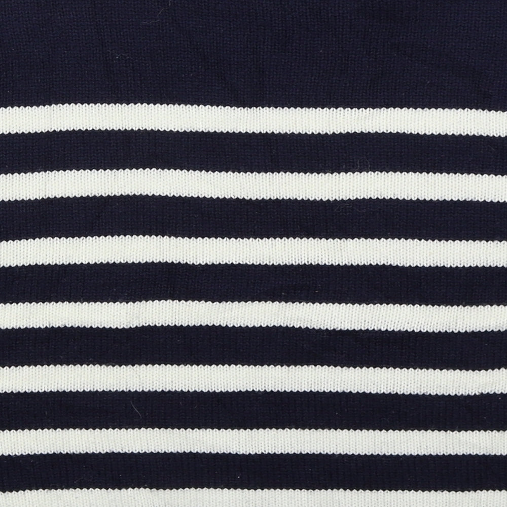 Dorothy Perkins Womens Blue Crew Neck Striped Acrylic Pullover Jumper Size 10