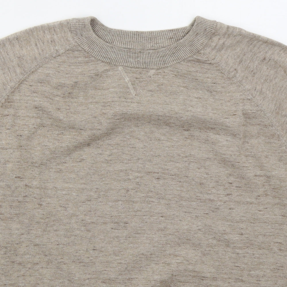 Primark Mens Beige Crew Neck  Cotton Pullover Jumper Size L