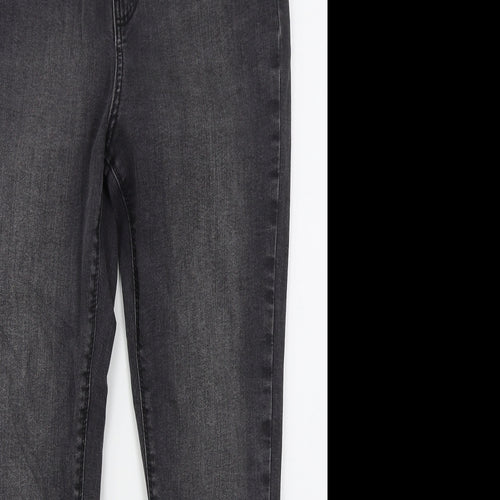Denim Co Womens Grey  Cotton Skinny Jeans Size 14 L26 in Regular Button