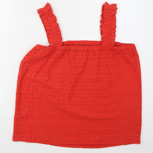 Dunnes Womens Red  Polyester Basic Tank Size M Square Neck