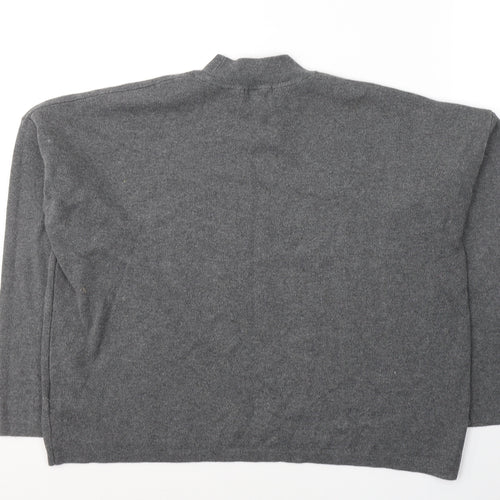 H&M Womens Grey High Neck  Viscose Pullover Jumper Size M