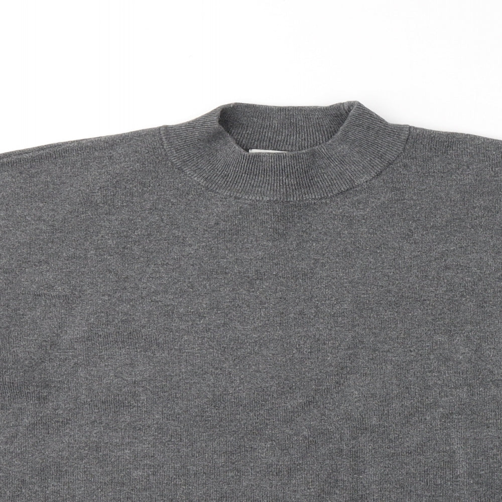 H&M Womens Grey High Neck  Viscose Pullover Jumper Size M