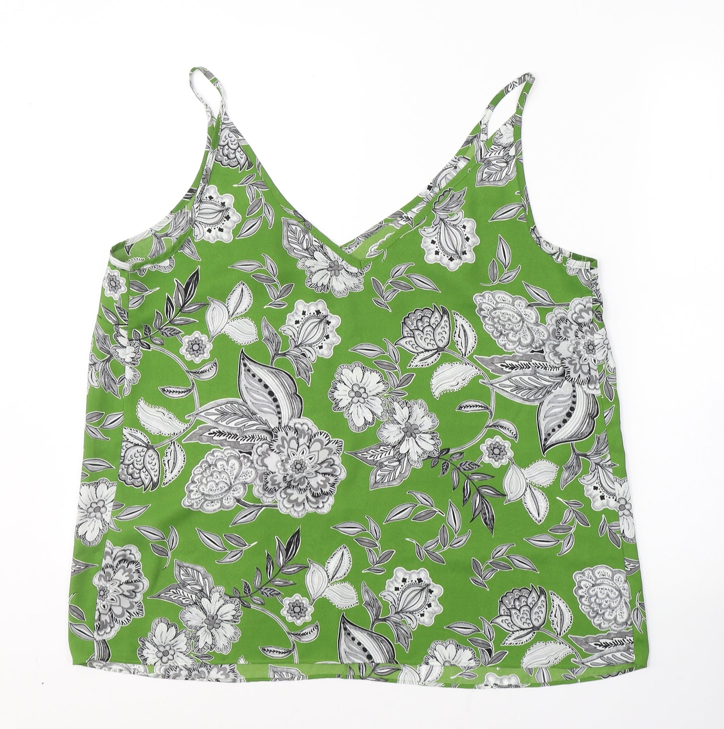 Matalan Womens Green  Polyester Camisole Blouse Size 16 V-Neck