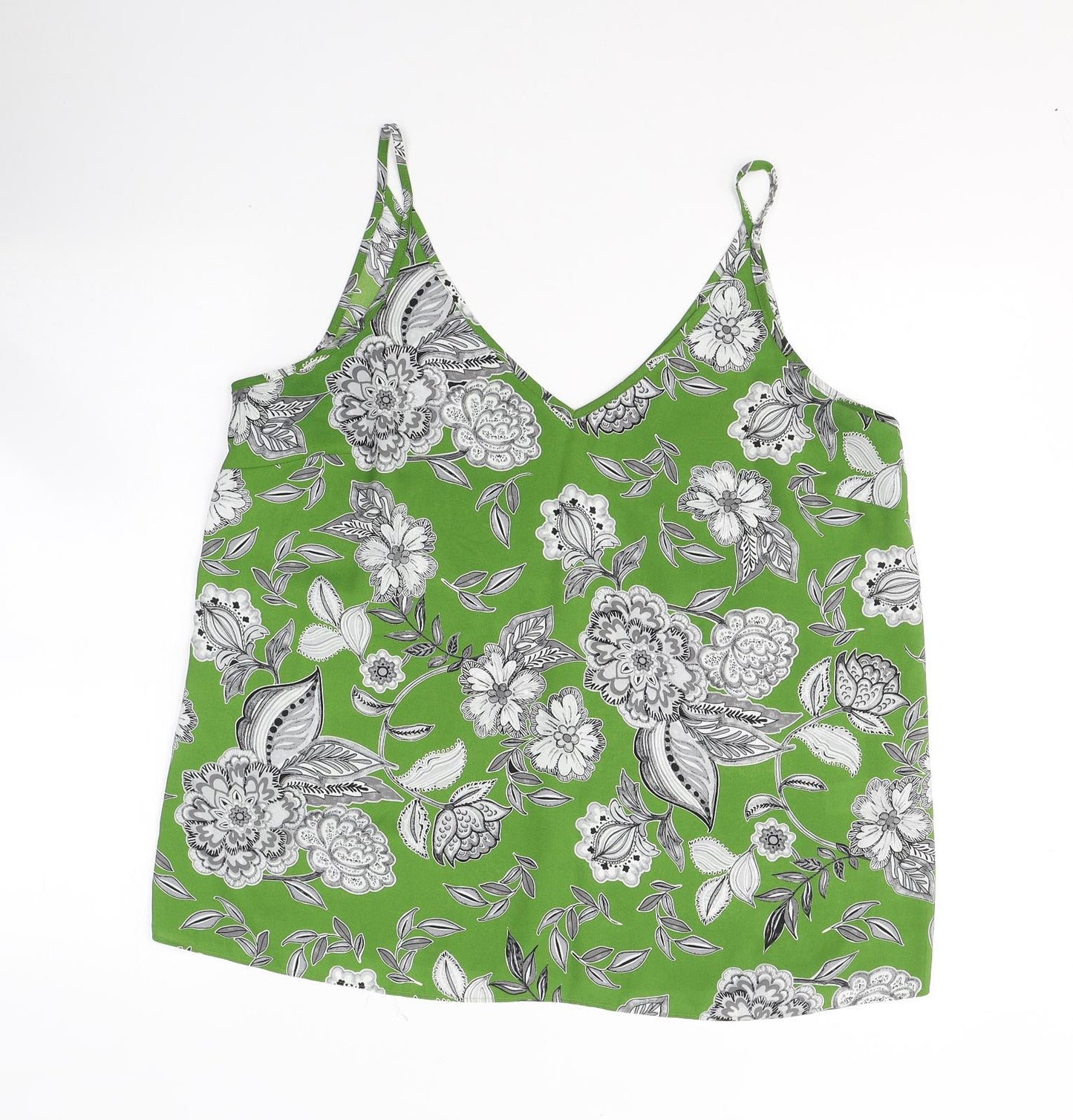 Matalan Womens Green  Polyester Camisole Blouse Size 16 V-Neck