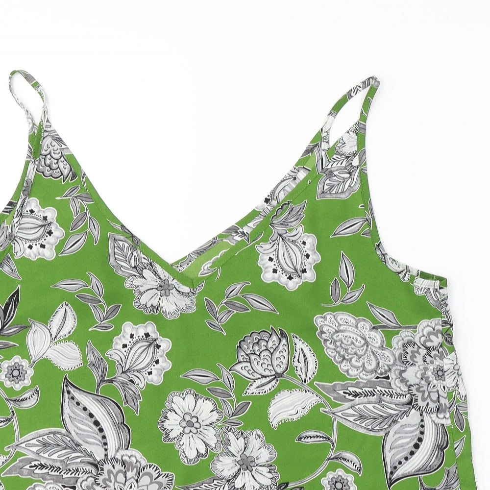 Matalan Womens Green  Polyester Camisole Blouse Size 16 V-Neck