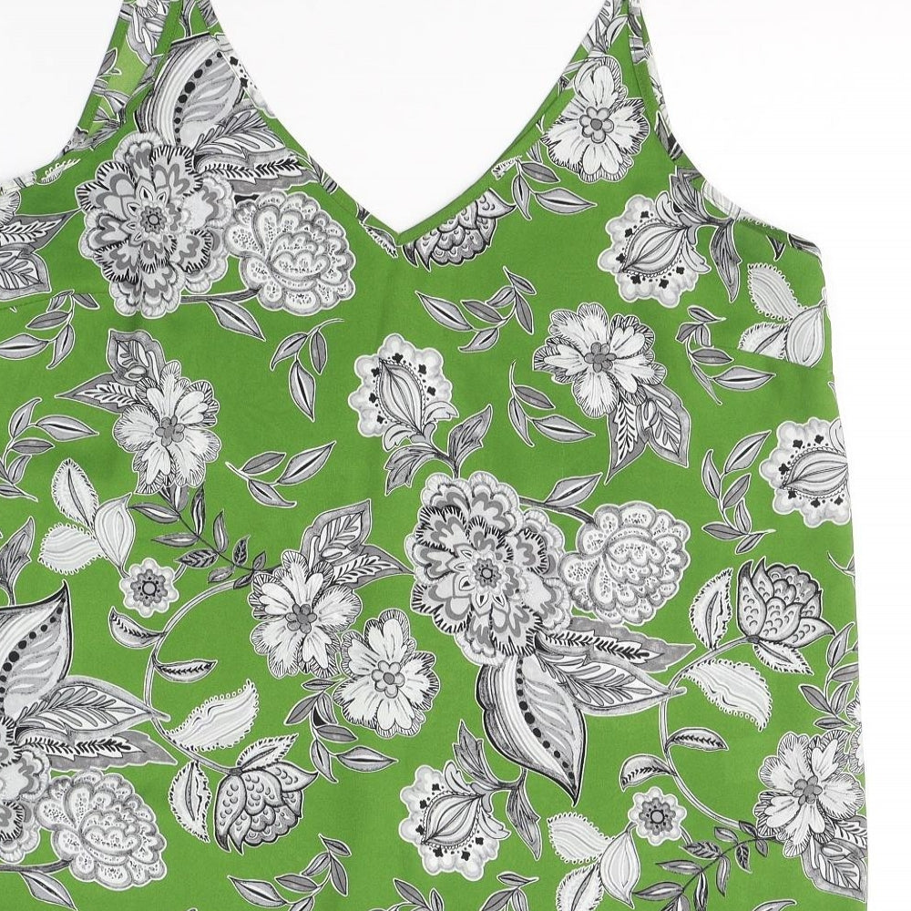 Matalan Womens Green  Polyester Camisole Blouse Size 16 V-Neck